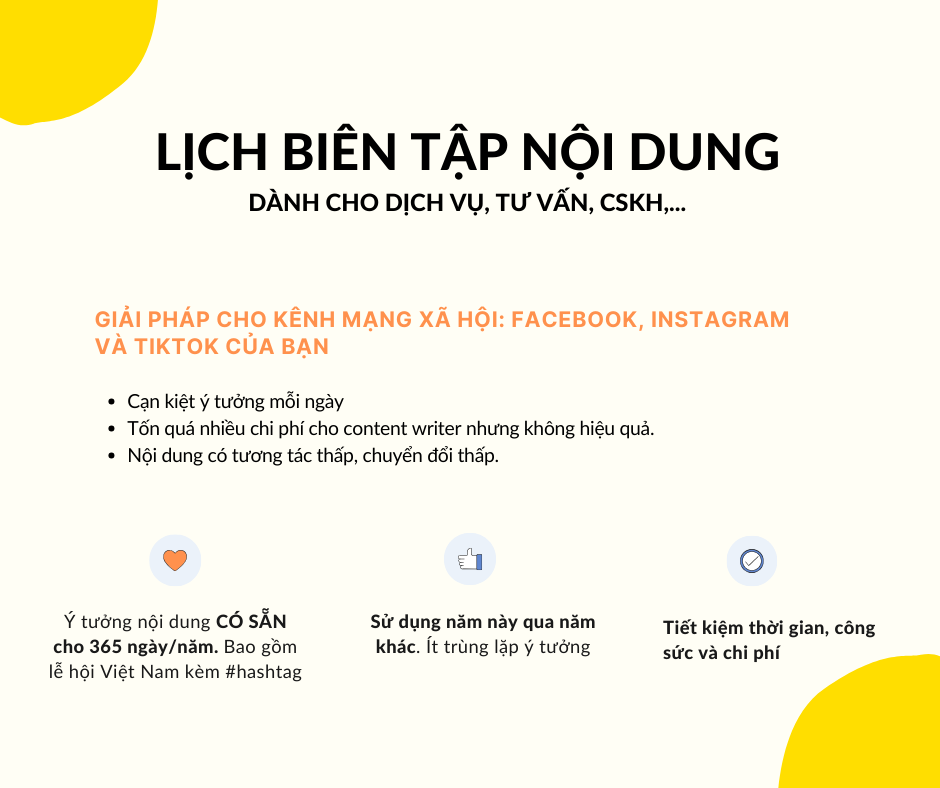 Mẫu Content Calendar 365 Ý Tưởng Tăng Tốc Doanh Thu Ngành Dịch Vụ