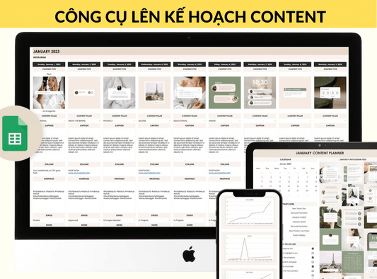 Mẫu Content Planner - Quản Lý, Theo Dõi Content