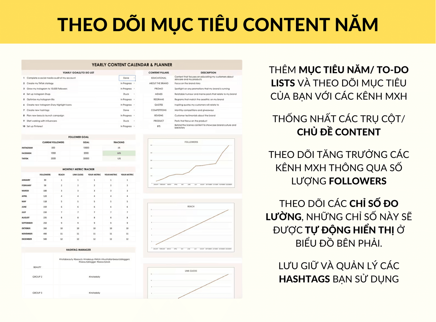 Mẫu Content Planner - Quản Lý, Theo Dõi Content