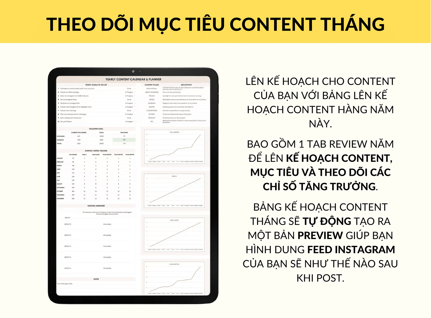 Mẫu Content Planner - Quản Lý, Theo Dõi Content