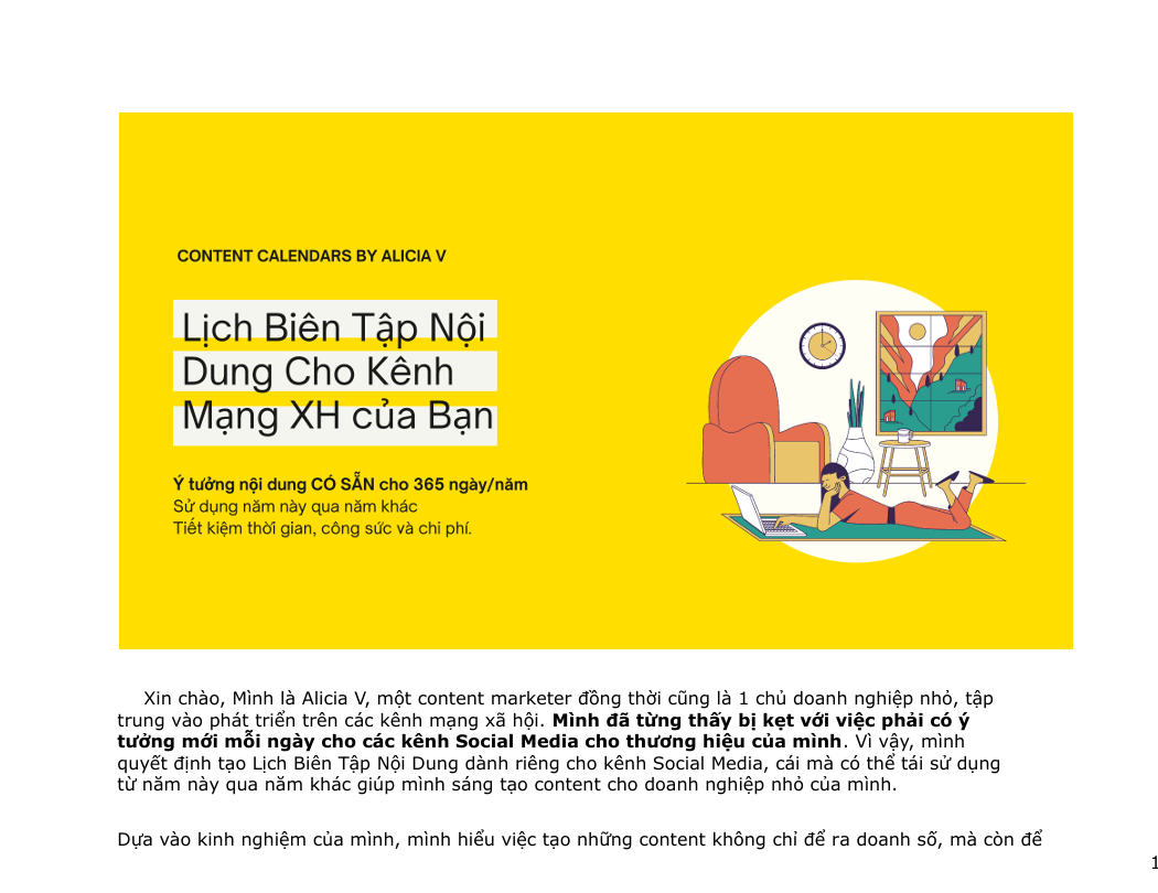 Mẫu Content Calendar 365 Ý Tưởng Bứt Phá Doanh Thu Dành Cho Sản Phẩm Vật Lý