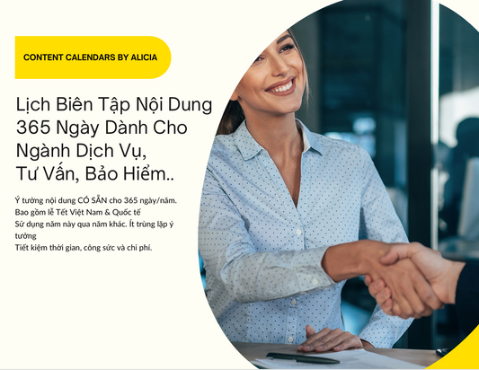 Mẫu Content Calendar 365 Ý Tưởng Tăng Tốc Doanh Thu Ngành Dịch Vụ