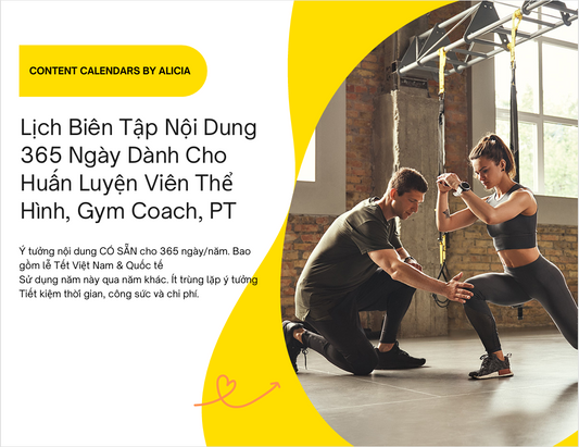 Mẫu Content Calendar 365 Ý Tưởng Xây Kênh cho PT, Gym